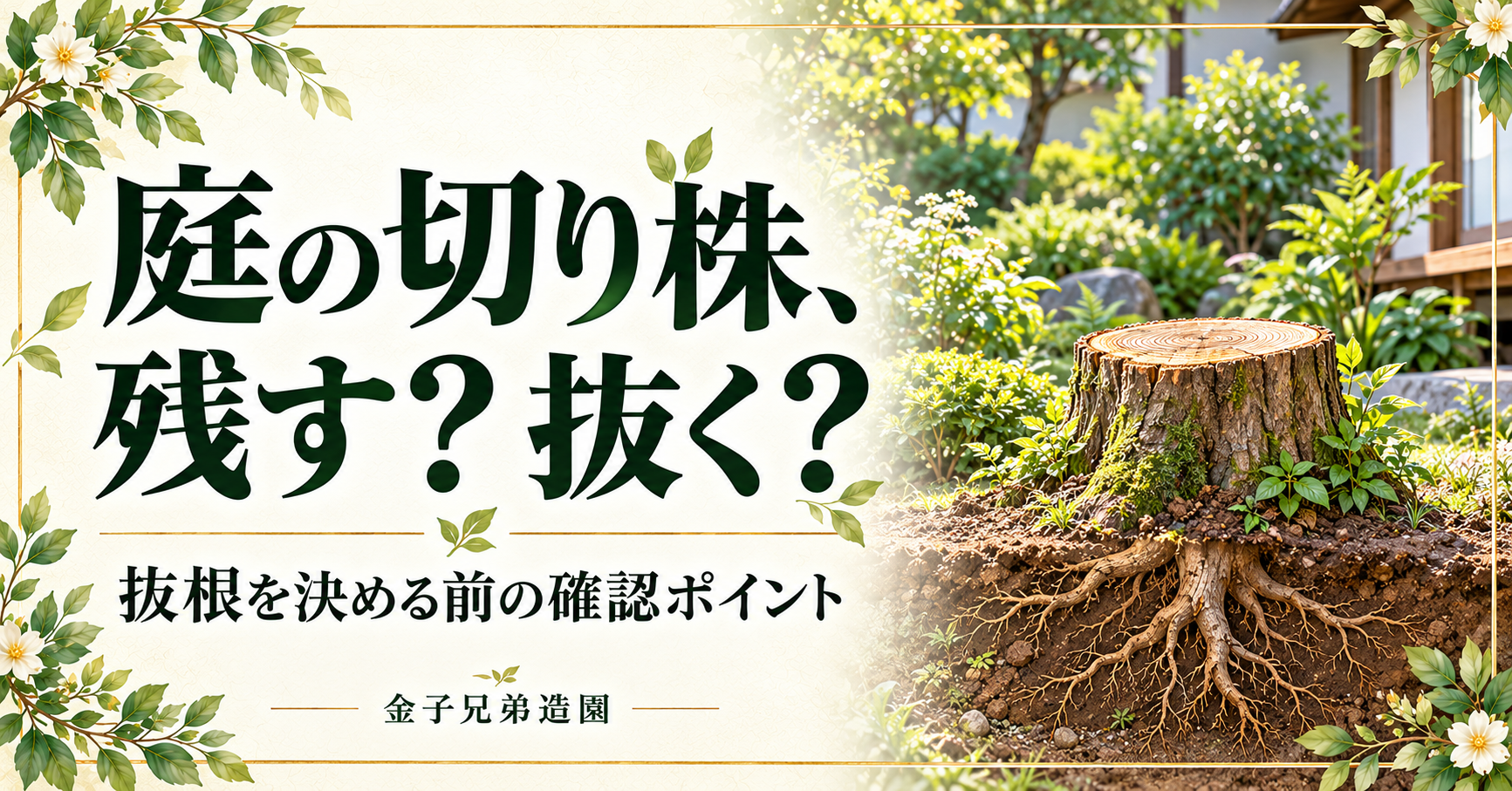 庭の切り株は残す?抜根を決める前に確認したいこと